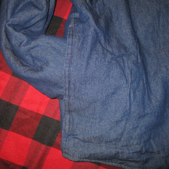 Vintage Wrangler Denim Sherpa Lined Shirt Jacket Mens Size 2XLarge - Picture 6 of 7
